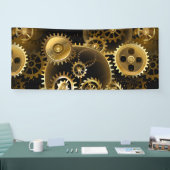 シームレススチームパンク真鍮ギア 横断幕 (トレードショー)