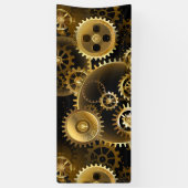 シームレススチームパンク真鍮ギア 横断幕 (縦)