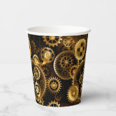 シームレススチームパンク真鍮ギア 紙コップ (裏面)