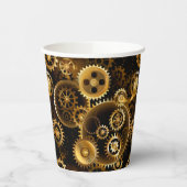 シームレススチームパンク真鍮ギア 紙コップ (左)