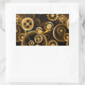 シームレススチームパンク真鍮ギア 長方形シール (バッグ)