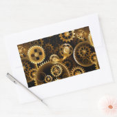 シームレススチームパンク真鍮ギア 長方形シール (封筒)