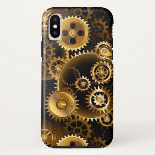 シームレススチームパンク真鍮ギア iPhone XSケース