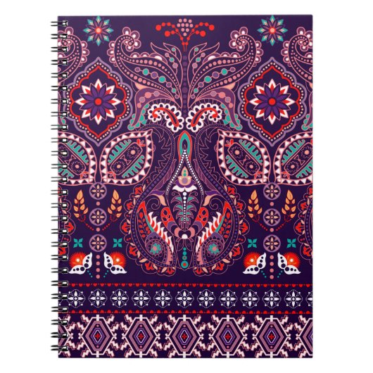 シームレスストライプのなパターン。フローラ壁紙。色 ノートブック (正面)