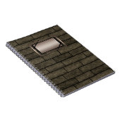 シームレスストーンブリックロフト茶色のグレーカラープリント ノートブック (右側)