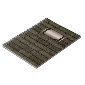 シームレスストーンブリックロフト茶色のグレーカラープリント ノートブック (左側)