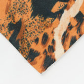 シームレスタイガー、ヒョウ、ジャガー。シームレスなテキスト フリースブランケット (角)