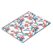 シームレスタイトマウスの鳥、冬の雪の枝、行 ノートブック (左側)