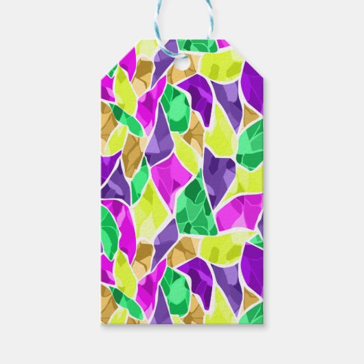 シームレスタイルモザイク万華鏡のように千変万化するパターン抽象芸術 モダン ギフトタグ (正面)