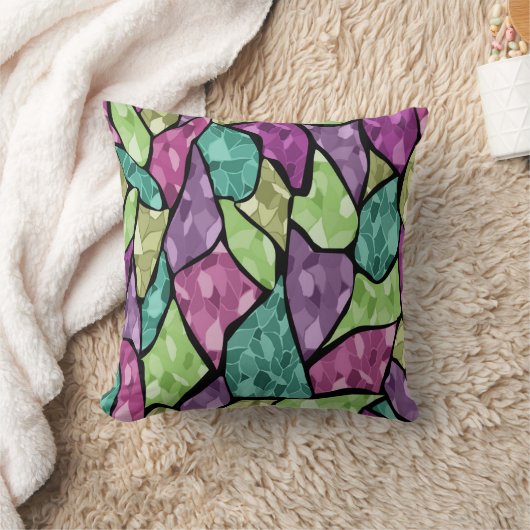 シームレスタイルモザイク万華鏡のように千変万化するパターン抽象芸術 モダン クッション (ブランケット)