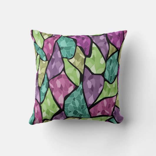シームレスタイルモザイク万華鏡のように千変万化するパターン抽象芸術 モダン クッション (裏面)
