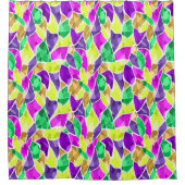 シームレスタイルモザイク万華鏡のように千変万化するパターン抽象芸術 モダン シャワーカーテン (正面)