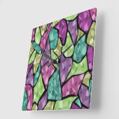 シームレスタイルモザイク万華鏡のように千変万化するパターン抽象芸術 モダン スクエア壁時計 (傾斜)