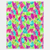 シームレスタイルモザイク万華鏡のように千変万化するパターン抽象芸術 モダン フリースブランケット (正面)