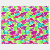 シームレスタイルモザイク万華鏡のように千変万化するパターン抽象芸術 モダン フリースブランケット (正面(横))