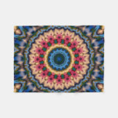 シームレスタイルモザイク万華鏡のように千変万化するパターン抽象芸術 モダン フリースブランケット (正面(横))