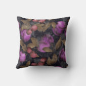 シームレスダークプラムフルーツ紫の果実さくらんぼpa クッション (裏面)