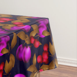 シームレスダークプラムフルーツ紫の果実さくらんぼpa テーブルクロス