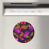 シームレスダークプラムフルーツ紫の果実さくらんぼpa マグネット (インサイチュ (食洗機))