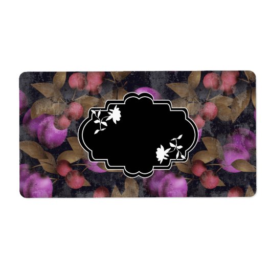 シームレスダークプラムフルーツ紫の果実さくらんぼpa ラベル (正面)