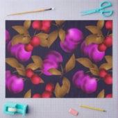 シームレスダークプラムフルーツ紫の果実さくらんぼpa 薄葉紙 (クラフト)