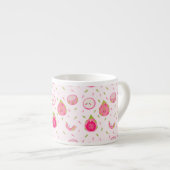 シームレスドラゴンフルーツパターン – かわいいトロピカル エスプレッソカップ (正面右)