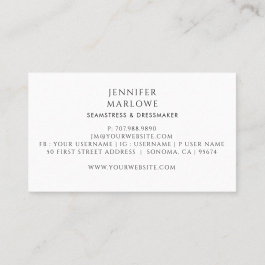 シームレスドレスメーカー裁縫機 名刺 (裏面)