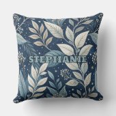 シームレスナイトガーデン植物模様 クッション (裏面)