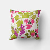 シームレスハーベストグレープピンクのバラの花フローラc クッション (裏面)