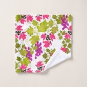 シームレスハーベストグレープピンクのバラの花フローラc バスタオルセット (ウォッシュタオル)