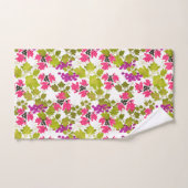 シームレスハーベストグレープピンクのバラの花フローラc バスタオルセット (ハンドタオル)