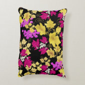 シームレスハーベストブドウつる植物バラ花フローラc アクセントクッション (裏面(縦))