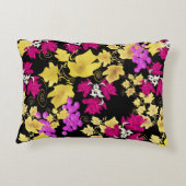 シームレスハーベストブドウつる植物バラ花フローラc アクセントクッション (裏面)