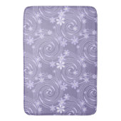 シームレスバイオレット渦巻きラバンダー色の花フローラ バスマット (正面縦)