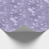 シームレスバイオレット渦巻きラバンダー色の花フローラ ラッピングペーパー (角)