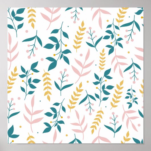 シームレスパステルフラワー ポスター (正面)