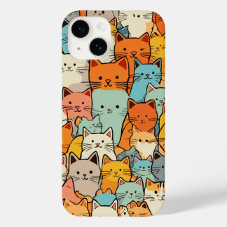 シームレスパターンかわいいかわいい猫ケースメイトiPhone Case-Mate iPhone 14ケース