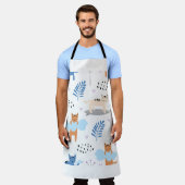シームレスパターンかわいい猫たち エプロン (着用した状態)