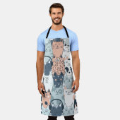 シームレスパターンかわいい猫たち エプロン (着用した状態)