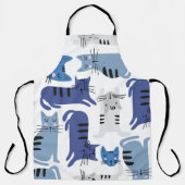 シームレスパターンかわいい猫たち エプロン (正面)