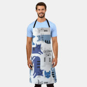 シームレスパターンかわいい猫たち エプロン (着用した状態)