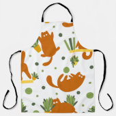 シームレスパターンかわいい猫たち エプロン (正面)