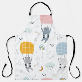 シームレスパターンかわいい猫たち エプロン (正面)