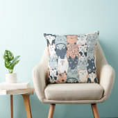 シームレスパターンかわいい猫たち クッション (椅子)