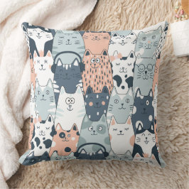 シームレスパターンかわいい猫たち クッション