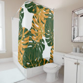 シームレスパターンとハワイアン雨林。レトロC シャワーカーテン (インサイチュ)