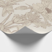 シームレスパターンと春ラインの花。 ラッピングペーパー (角)