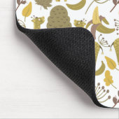 シームレスパターンキリン黄色の白の背景 マウスパッド (コーナー)