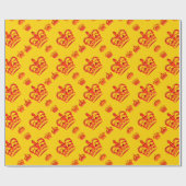 シームレスパターンキングの赤い色の冠 ラッピングペーパー (フラット)