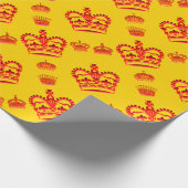 シームレスパターンキングの赤い色の冠 ラッピングペーパー (角)
